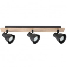 Φωτιστικό Σποτ 3xGU10 230V Μαύρο-Ξύλο 955RIKO3